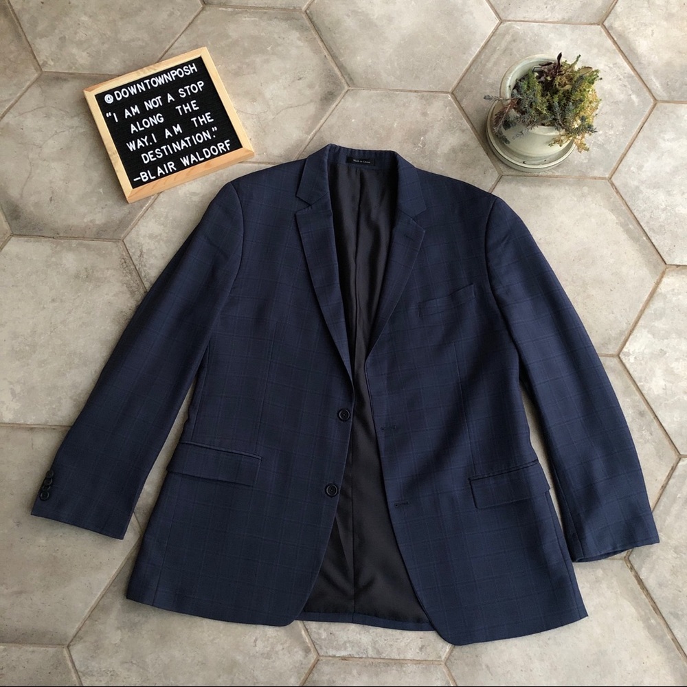 Michael Kors Men’s Navy Plaid Blazer